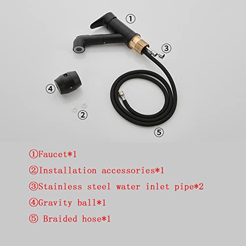 Mitigeur de lavabo monotrou chaud et froid avec douchette rétractable - 8