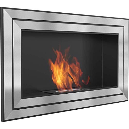 Cheminée bioéthanol murale rectangle en acier inoxydable JULIET 1100 Cover