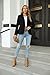 Blazer Jackets for Women,Women Solid Open Front Pockets Formal Suit Long Sleeve Blouse Coat Fall Tops Black