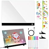 LED-Zeichenbrett für Kinder, wiederaufladbares Acryl-Schreibbrett mit 4 Modi, helle abwischbare LED-Schreibtafel mit Markern – für Kinder, Schule, Zuhause, Büro und Wohnzimmer