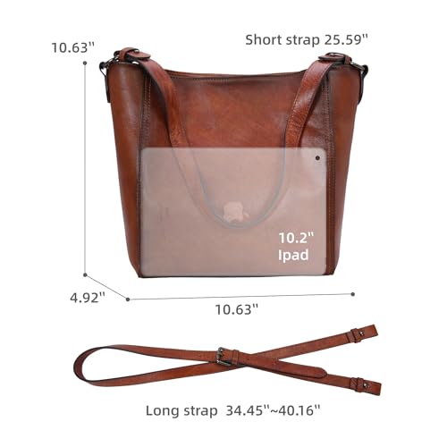 Bolso tote de cuero para mujer miniatura 3