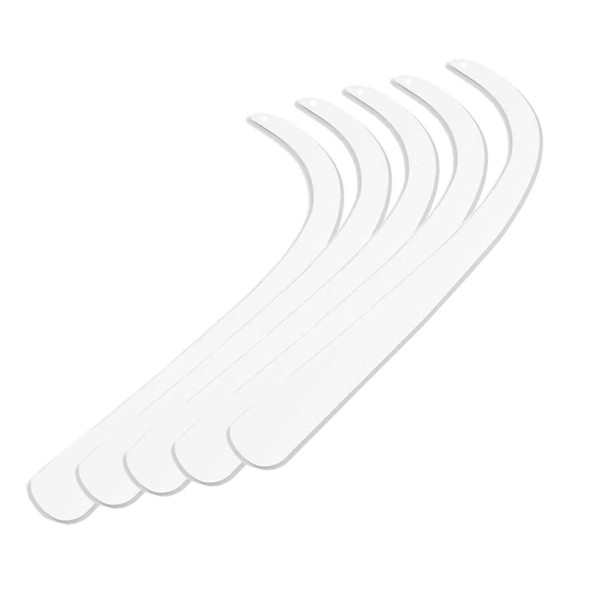 mollensiuer 5 Pieces Bend-Shape Transparent Acrylic Earring Try-on Stick Try-Free Earrings Display Props Tool Try-on Strip for Earrings, Studs, Etc