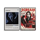 Lot de 2 affiches de film classiques Scr-eam sur toile - Dcoration murale pour chambre  coucher - 30 x 45 cm