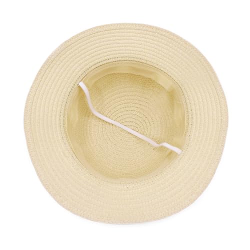 Image of VRITRAZ Kids Straw Hat for Baby Boys & Girls | Printed Summer Sun Hat, Woven Wide Brim Beach Cap, Lightweight Breathable Holiday Travel Picnic Outdoor Fancy Dress Fashion Hat for Children & Toddler