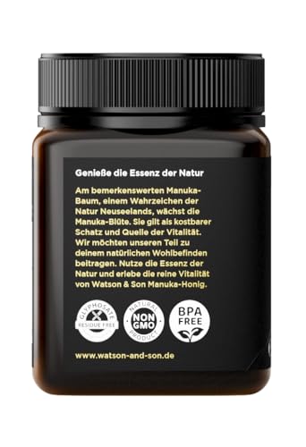 Watson & Son Manuka Honig MGO 400+ 250g | Premium Qualität aus Neuseeland