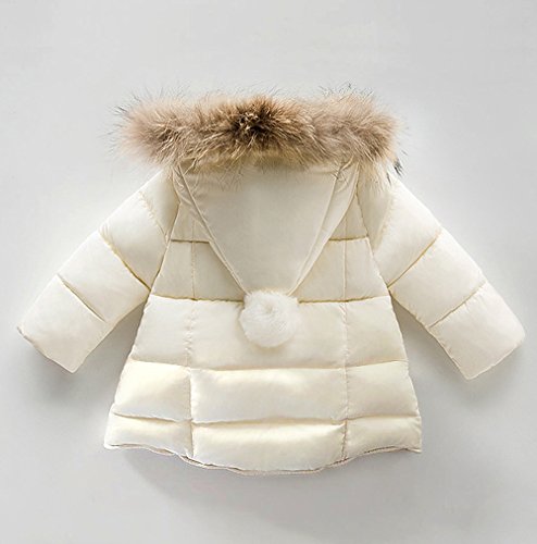 KAGAYD Toddler Boys Girls Solid Down Coat Bbay Zip-Up Cute Hooded Fuzzy Cuffs Winter Warm Windproof Outdoor3