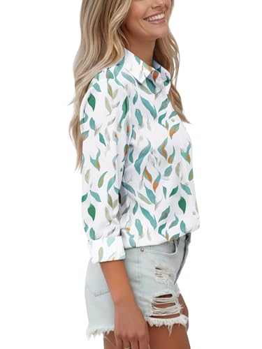 Image of Soft Wrinkle-Free Button Down Stretch Shirts for Women, Breathable Moisture-Wicking Casual Work Dress Tops