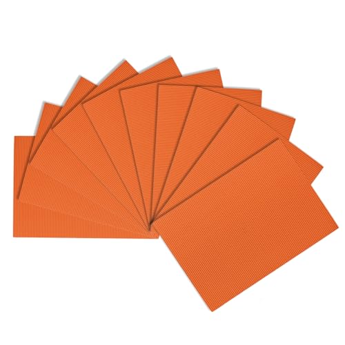 Image of uxcell 10pcs Corrugated Cardboard Paper Sheets,Orange Red,11.69-inch x 8.27-inch,for Craft and DIY Projects