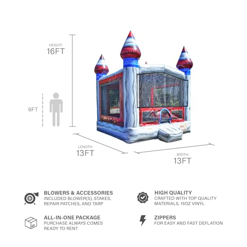 JumpOrange Titanium Commercial Grade Bounce House 13x13 for Kids and Adults (with Blower), Basketball Hoop, Outdoor Indoor, Bouncer Jumper, Birthday Party, Rental Grade, Big Inflatable - Image 4