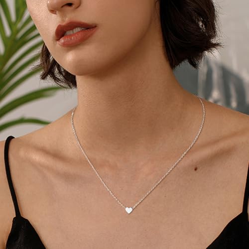 Cute Heart Necklace for Women Gold/Silver Plated Heart Pendant Choker Necklaces Tendy Love Heart Chain Necklace Dainty Gold/Silver Necklace Jewelry Gifts for Women4