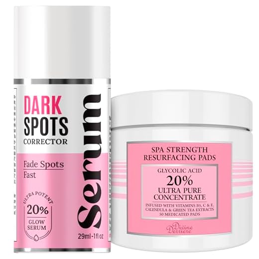 Potent Dark Spot Corrector Remover For Face & Glycolic Acid Resufacing Pads Provides the Most Effective Combination For Fading & Removing Dark Spots