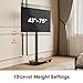 AOKCOS Rolling TV Stand for 43 50 55 60 65 70 75 Inch TVs, Portable Mobile TV Stand on Wheels, 10-Level Height Adjustable TV Cart with Swivel & Tilt Mount for Bedroom/Living Room/Office/Corner