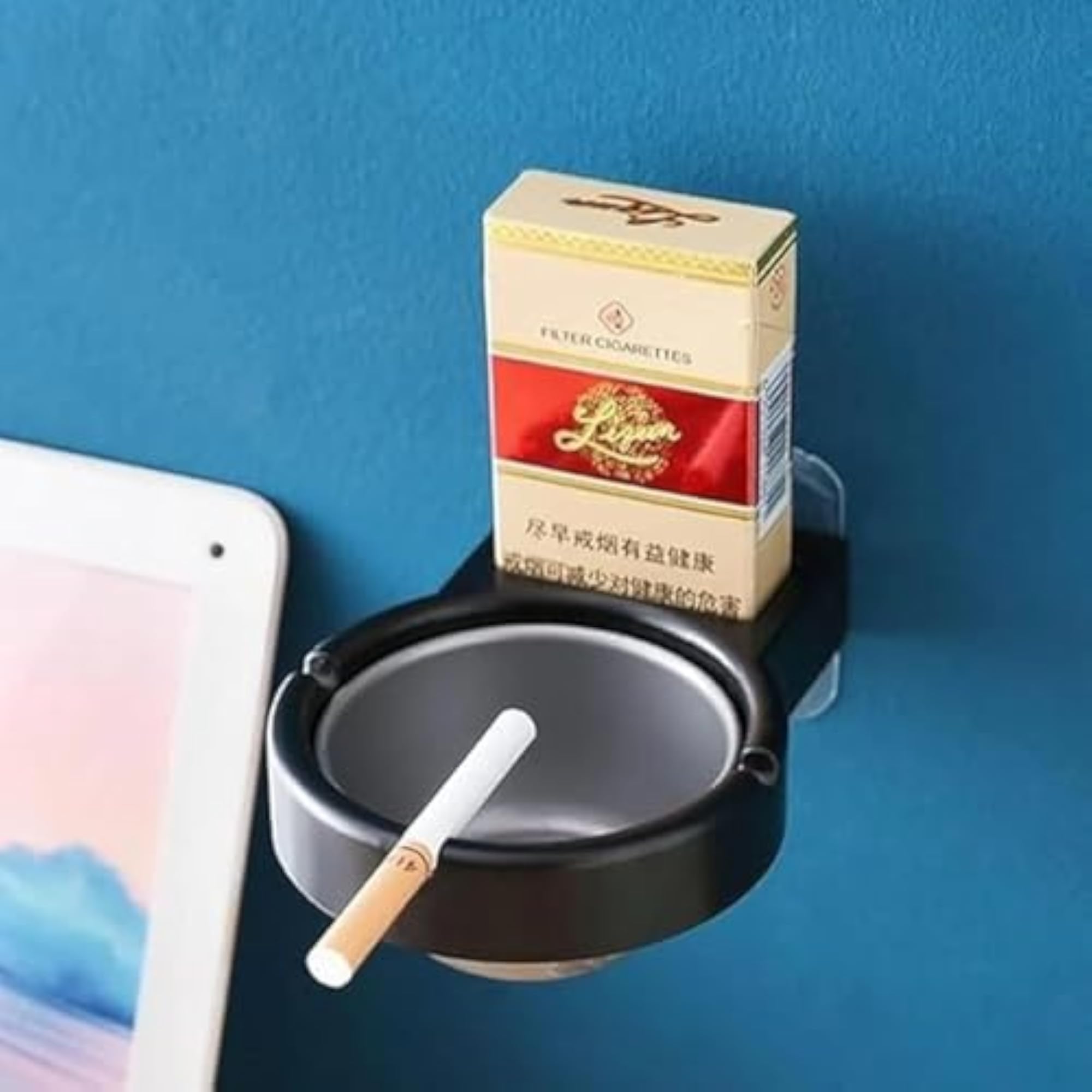 Wall-Mounted Removable Ashtray with Anti-Fly Design