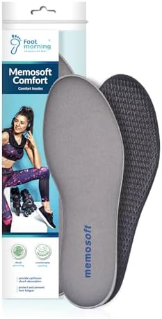 Foot Morning Einlegesohlen für Schuhe | hochwertige, leichte, weiche und anpassbare Einlagen aus Memory-Schaum Memosoft Comfort | 38 EU