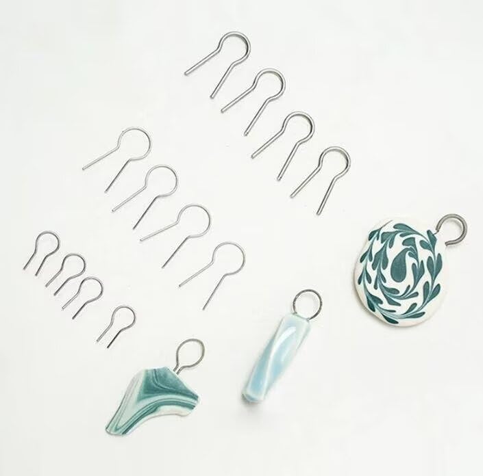 100 Ganci a U Ganci Ad Alta Temperatura in Nicromo Anelli di Salto per Realizzare Collane di Gioielli in Ornamento in Ceramica
