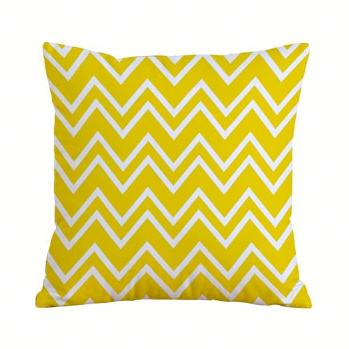 ERRTU Housse de Coussin 40x40 cm,Motif à Chevrons Jaune et Blanc,Housse Coussin Exterieur,Motif...