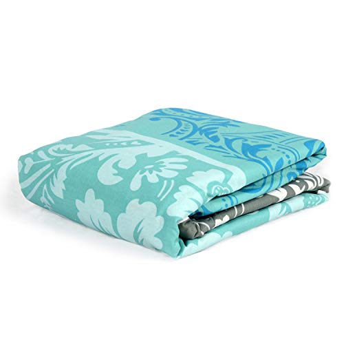 Image of Divine Casa 120 GSM Dohar Single Bed Cotton Reversible Quilt AC Blanket for Winter Soft Light-Weight Bed Razzai - Pack of 1 (Blue and Grey, 140 x 210 CM)