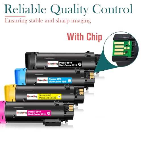 HenceBuy 6510 6515 toner czarny kompatybilny z Xerox 6515 6510 6510XL 6515XL do WorkCentre 6515 6515DNI 6515DNM 6515N 6515DNW 6515NW Xerox Phaser 6510 6510DN 6555 10DNI 6510DNM (2 czarne)