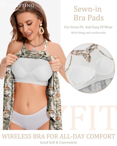 ANYFITTING Built in Bra Halter Dresses for Women 2025 Summer Pockets Dress Flowy Midi Sundresses Beach Vacation2