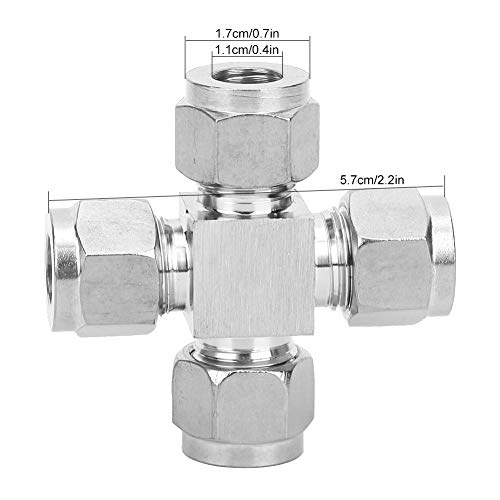 Conector de tubo de 4 vías de acero inoxidable para tubería de agua 3