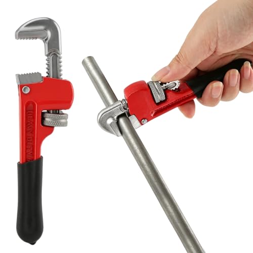 Lixternum Small Pipe Wrench 6inch Straight Adjustable Plumbers Pocket Wrench Mini Straight Plumbing Tool Sink Wrenchs for Tight Spaces & DIY Repairs(6inch)