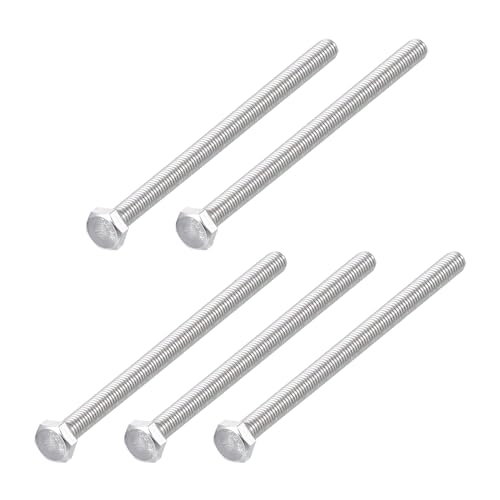 Image of METALLIXITY Hex Bolts (M6-1x110mm) 5Pcs, 304 Stainless Steel Coarse Fully Threaded Hex Head Screw Bolt Machine Screws - for Furniture Repair, Silver