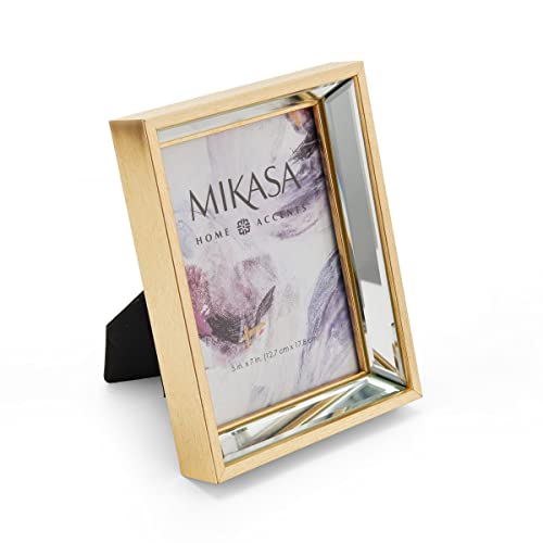Mikasa Mirror Photo Frame, Displays One 5 X 7 Photo, Gold, 6 X 8 Inch #TOP7