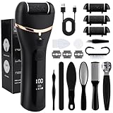 iMoebel Elektrischer Hornhautentferner Professionell Hornhaut Entfernen Set IPX7 wasserdicht wiederaufladbar Fußfeile Hornhauthobel Schaber Foot Callus Remover für Füße Hornhaut Fußpflege, Schwarz
