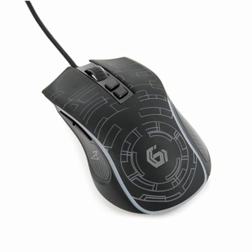 Gembird GMB Gaming Souris de Jeu Filaire USB LED pour Utilisateurs Windows - Noire, Conception Ergonomique pour Droitiers, DPI Ajustable, Lumières Changeantes - Précision et Confort Accrus