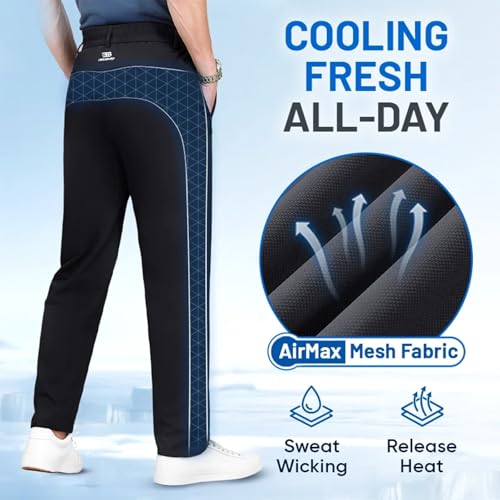 Meshirons Ice Silk Mesh Panel Casual Pants, Most Air Cooling Pants for Men Over 55, Quick Drying with Pockets Breathable4