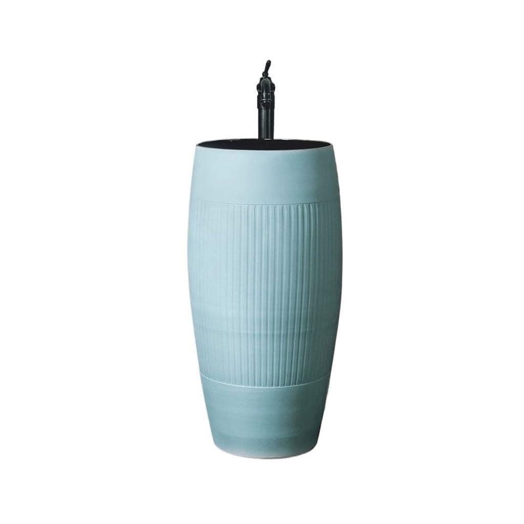 AYCDL Pedestal Sink Home Balcony Floor-Standing Ceramic Washbasin Courtyard Column Washbasin Bathroom Pedestal Sink