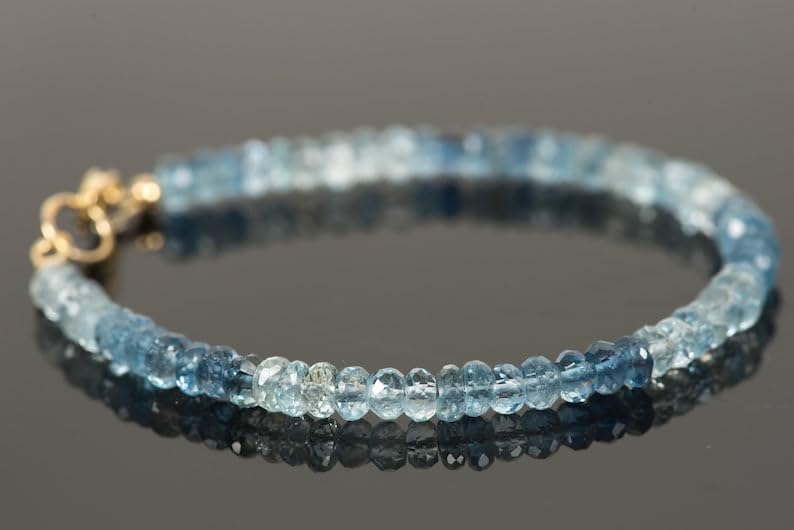 Bracelet aigue-marine véritable pour rompre la monotonie des bijoux - 3