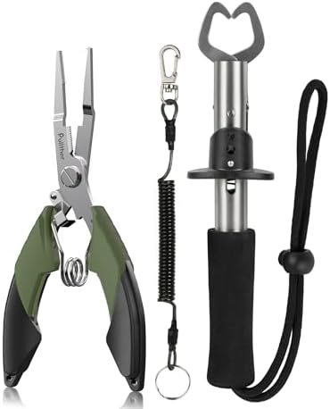 Fishing Tools Kit,Fishing Hook Remover Pliers, Fish Lip Gripper, ...