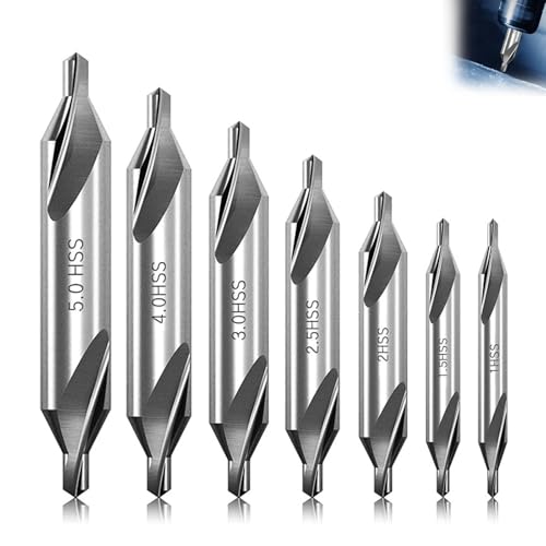 Lumi Zenva 7-teiliges Zentrierbohrer-Set, M2...