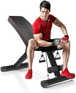 Dripex Weight Bench Foldable- Adjustable Incline/Decline/Flat Bench Press with 6 Backrest & 3 Seat Positions, Workout Bench for Home Gym (Grey)