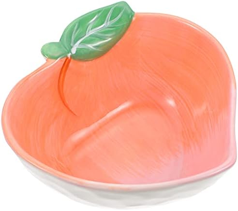 Didiseaon Ceramic Fruit Plate Summer Cute Peach Creative Home Cutlery Fruit Plate Salad Bowl (Peach 5 Inches)