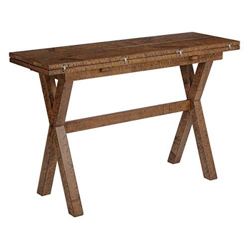 OSP-Home-Furnishings-McKayla-Flip-Top-Expanding-Desk-to-Dining-Table-Distressed-Brown-Finish OSP Home Furnishings McKayla Flip Top Expanding Desk to Dining Table Distressed Brown Finish