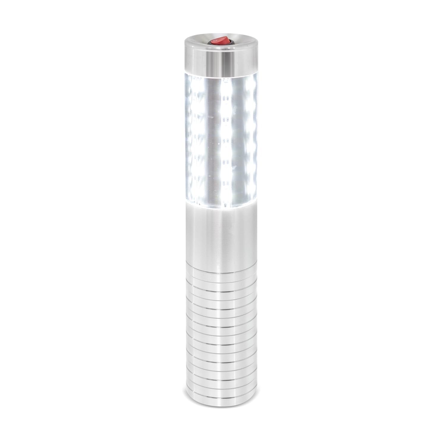 LED stroboscopici per servizio di bottiglie, luce ricaricabile, luce a mano, lampada luminosa a LED fluorescente per discoteche, karaoke, matrimoni, feste, forniture di attività (Argento). 2 pezzi.