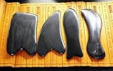 Acupress Natural Black Buffalo Horn GuaSha Scraping Massage Tools Set of 4 for SPA Acupuncture...