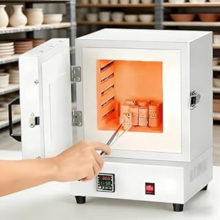 Electric Kiln for Pottery, 2000W Heat Treat Oven, 1150℃ High-Temp Lab Furnace, Perfect for DIY, Jewelry, Ceramics, Portable Small for Pottery Kiln
