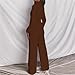 2 Piece Pant Suits for Women Loose Long Blazer Jackets and Dressy Wide Leg Pant Suits Casual Office Work Outfits Coffee