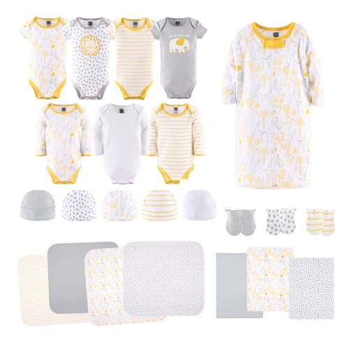The Peanutshell Baby Layette Gift Set for Baby Boys or Girls - 23 Piece New Born Baby Unisex Gift Set, Baby Clothes & Newborn Essentials Must Haves - Newborn Baby Clothes 0-3 Months - Sunshine