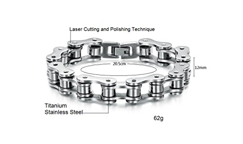 SunnyHouse New Men's Titanium Stainless Steel Bracelet Harley Bike Chain Design Sporting - Image 6