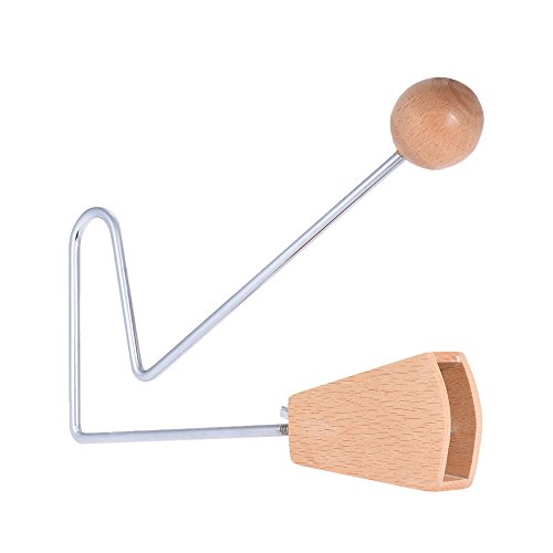 Vibraslap Percussion Instrument – Wood & Metal Handheld Rattle Sound Effect, 22 × 11 × 6 cm, 214 g – Single Piece Musical Sound Tool for Beginners & Stage Use