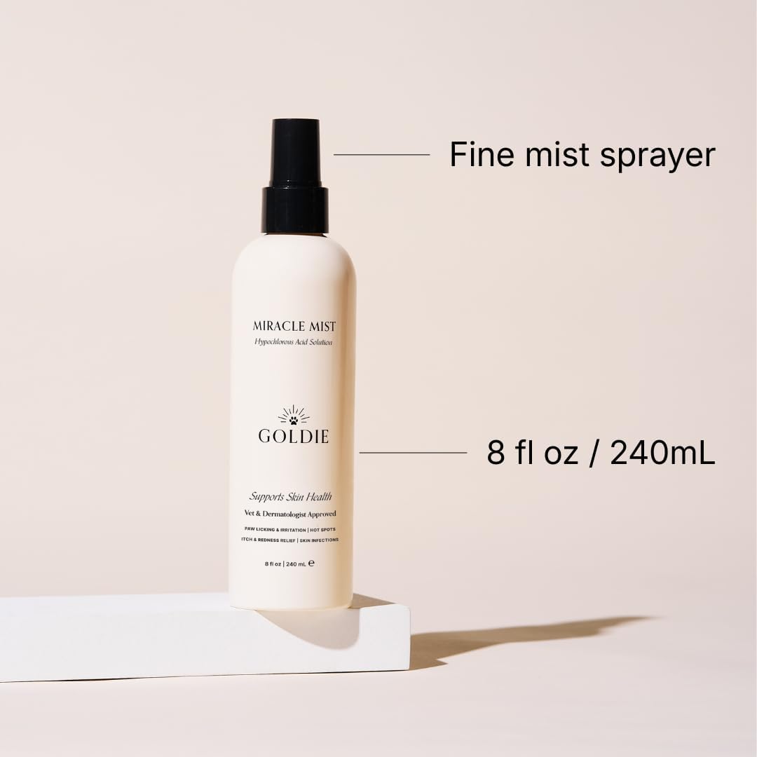 Goldie Dog Essentials Dog Paw Care Bundle, Hypochlorous Acid Spray & Probiotic Grooming Wipes for Paw Licking, Itch Relief & Hot Spots