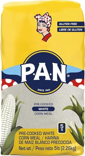 Image of P.A.N. White Corn Meal - Pre-cooked Gluten Free and Kosher Flour for Arepas (5 lb /Pack of 1)