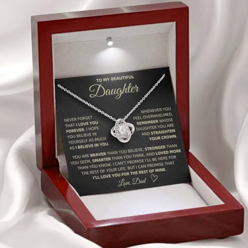 To My Daughter Necklace, Paired With A Sentimental Quote - Makes A Great Gift From Dad or Mom2