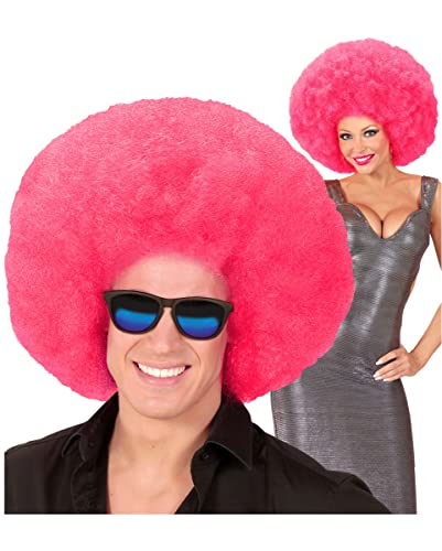Horror-Shop Riesige Afro Perücke Pink als Kostümzubehör für Karneval und Mottoparties