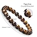 PYOR Tiger Eye Crystal Beads Bracelet Reiki Healing Crystals Gemstone Bracelets Chakra Energy Generator Good Luck Charm Gems Stone Bead Spiritual Gift Handmade Prosperity Crystal Natural Gemstones