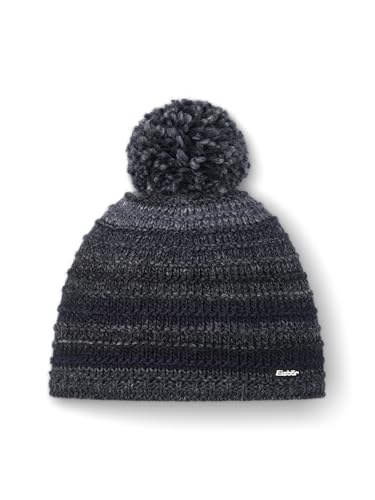 Eisbär Mütze Herren & Damen Mikata Pompon Grau - Unisex mit Fleece Futter schützt vor Kälte und Wind - kuschelig weiche Bommelmütze Pudelmütze Haube aus Österreich